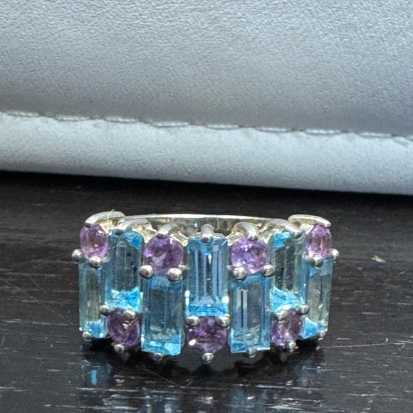 925 Michael Valitutti Topaz & Amethyst Ring - Picture 3 of 5